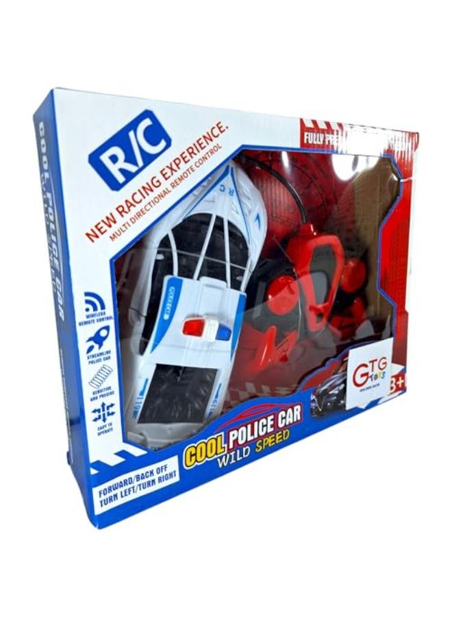GTG TOYS Remote Control Police Car with Music, White - Image 2