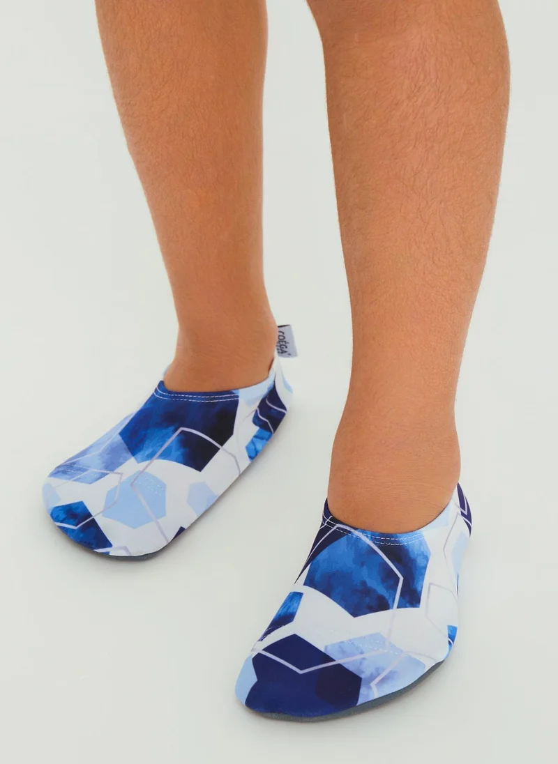 كويجا صن وير COEGA Boys Baby/Kids/Youth Pool Shoes - Navy Watercolour Hexagons