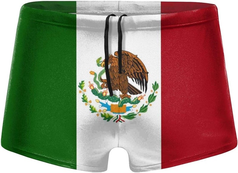 SAPOY Mexican Flag Men Swimwear Swimsuits Surf Board Boxer Shorts Trunks Blac - Image 1