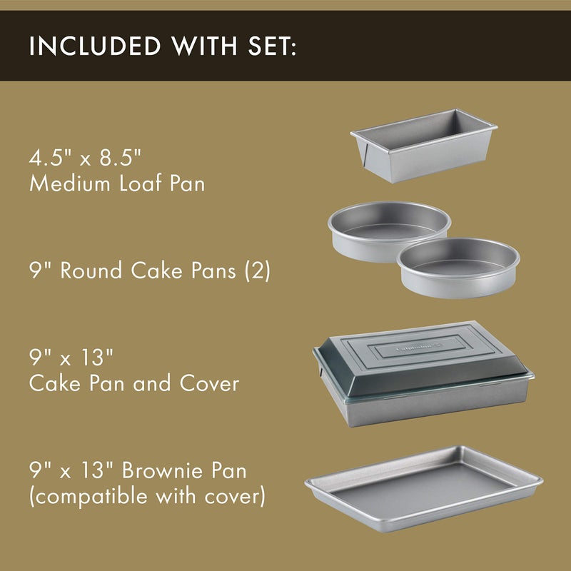 Calphalon 10-Piece Nonstick Bakeware Set Includes Baking Sheet Cookie Sheet Cake Pans Muffin Pan and More Dishwasher Safe Silver - Image 3