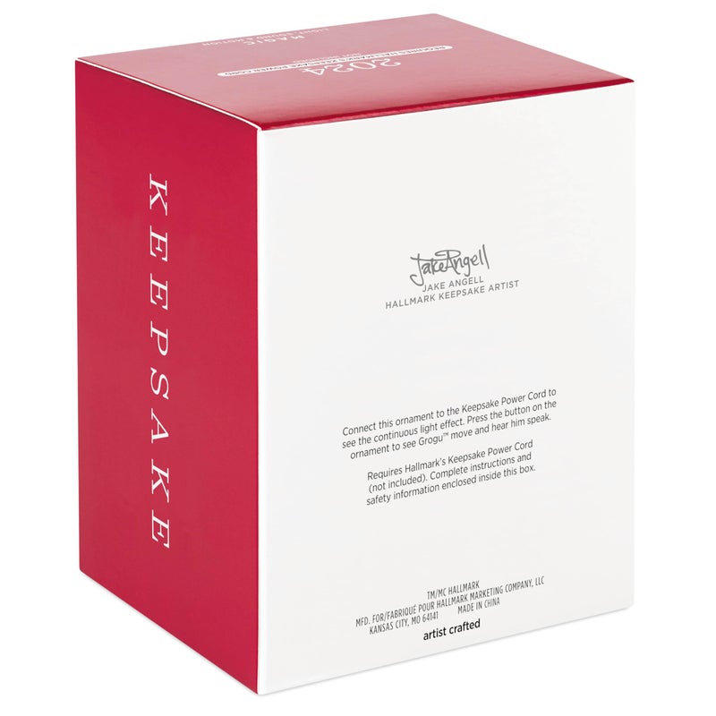 Hallmark Keepsake Hallmark Themsake Christmas Ornament 2024 Star Wars: The Mandalorian Grogu في تحوم عربة الأطفال مع هدايا خفيفة وحركة لمحبي Star Wars - Image 4