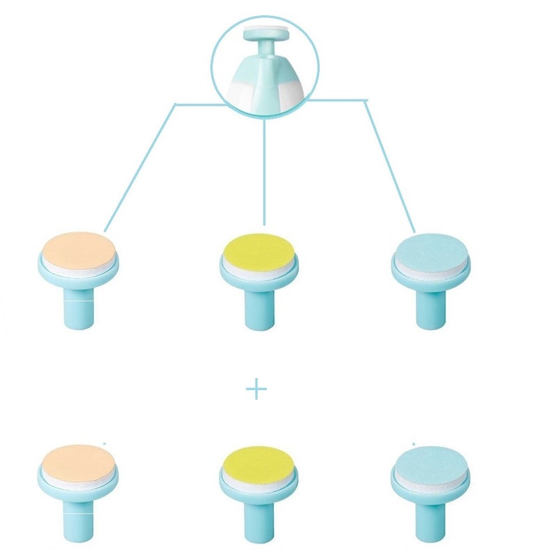 Jaybva وسادات استبدال لقص الأظافر الكهربائية للأطفال - Jaybva 6 قطع رؤوس طحن بديلة قرص تلميع لمجموعة مقصات الأظافر القياسية باللون الأزرق والوردي والأصفر - Image 4