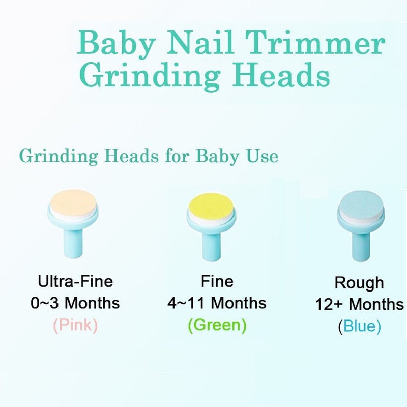 Jaybva وسادات استبدال لقص الأظافر الكهربائية للأطفال - Jaybva 6 قطع رؤوس طحن بديلة قرص تلميع لمجموعة مقصات الأظافر القياسية باللون الأزرق والوردي والأصفر - Image 3