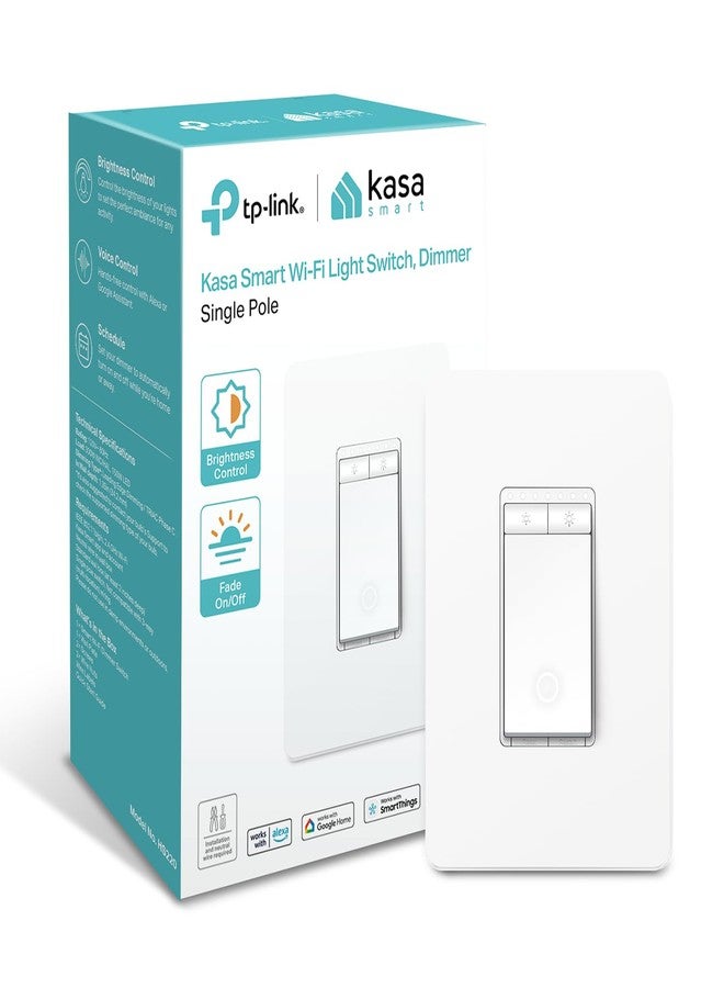 كاسا سمارت مفتاح الإضاءة الذكي Kasa HS220، أحادي القطب، يحتاج إلى سلك محايد، مفتاح إضاءة Wi-Fi 2.4 جيجاهرتز يعمل مع Alexa وGoogle Home، معتمد من UL، لا يتطلب موزعًا، عبوة واحدة - Image 1