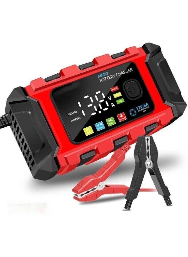 12V 6A Smart Battery Charger Maintainer Pulse Repair for Car Motorcycle Boat - Image 1