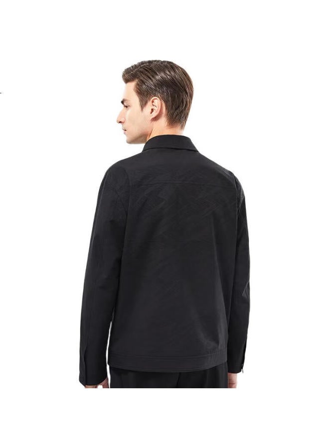 FIRS Men'S Printed Jacket Spring Autumn Fashion Business Casual Commuting Work Button-Down Cardigan Turn-Down Collar Men'S Short Outerwear - Image 1