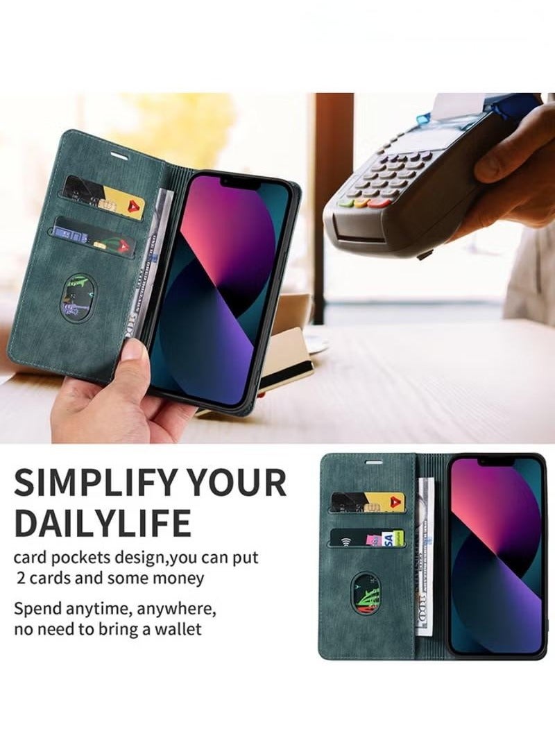 لحافظة Samsung Galaxy S24 Ultra ، غطاء محفظة جلدية فاخرة ، جراب محفظة جلدية بتصميم كلاسيكي مع فتحة بطاقة وحافظة قابلة للطي بوجه مغناطيسي لغطاء هاتف Galaxy S24 Ultra مقاس 6.8 بوصة - Image 3