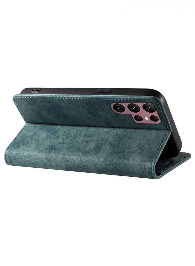 لحافظة Samsung Galaxy S24 Ultra ، غطاء محفظة جلدية فاخرة ، جراب محفظة جلدية بتصميم كلاسيكي مع فتحة بطاقة وحافظة قابلة للطي بوجه مغناطيسي لغطاء هاتف Galaxy S24 Ultra مقاس 6.8 بوصة - Image 4