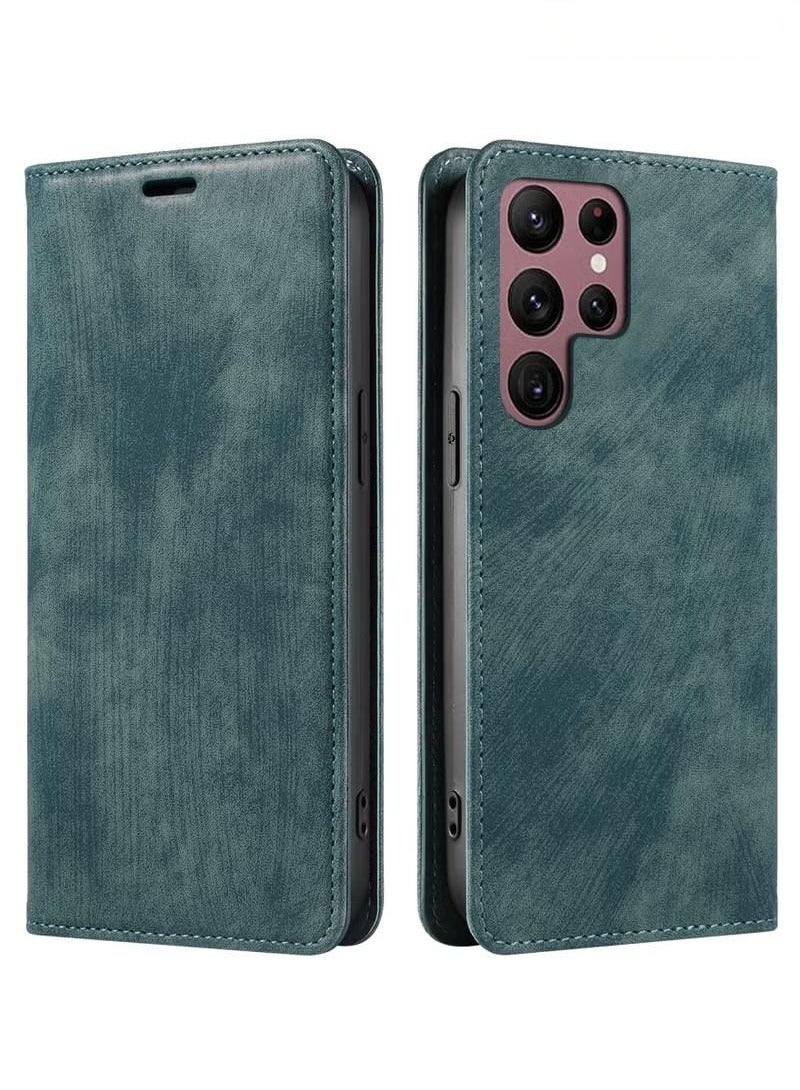 لحافظة Samsung Galaxy S24 Ultra ، غطاء محفظة جلدية فاخرة ، جراب محفظة جلدية بتصميم كلاسيكي مع فتحة بطاقة وحافظة قابلة للطي بوجه مغناطيسي لغطاء هاتف Galaxy S24 Ultra مقاس 6.8 بوصة - Image 5