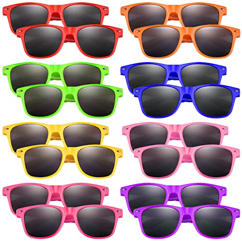 Morcheiong 8 Pack Kids Sunglasses Neon Colors Sunglasses，Sunglasses Party Favors Goody Bag Fillers Fun Gift for Birthday Party Beach Pool Party - Image 1