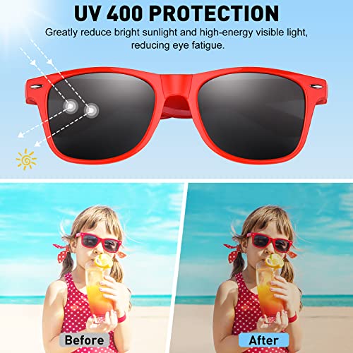Morcheiong 8 Pack Kids Sunglasses Neon Colors Sunglasses，Sunglasses Party Favors Goody Bag Fillers Fun Gift for Birthday Party Beach Pool Party - Image 3