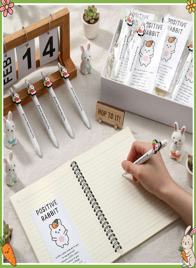 Landical 12 Set Easter Pens Gifts Bulk Bunny Ballpoint Pens with Inspirational Card Rabbit Carrot Pen Easter Holiday Party Favor Office Home Supplies for Employee Coworker Staff Teacher Student - Image 5