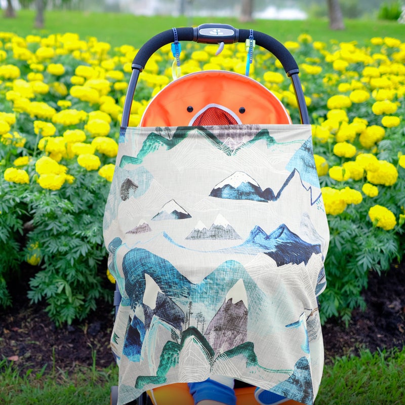 Washable Baby Carrier Cover Professional Carseat Canopy Daily Use Outdoor Activities Blue 70x62.5x29cm Breastfeeding Cover 1Pack - Image 3
