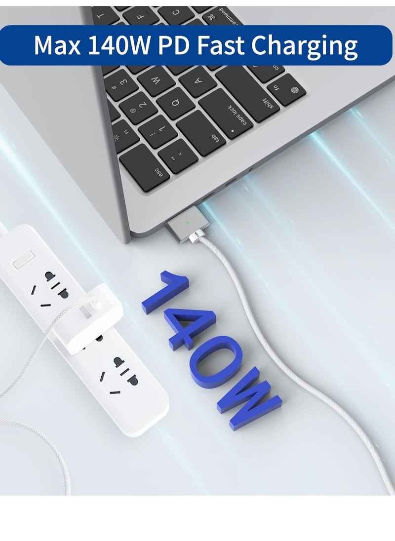 Bukela 140W USB-C To Magnetic 3 Cable,6.6FT/2M Magnetic Charging Cable For MacBook Air 2024 M3 13/15 inch,MacBook Air 2022/2023 M2,MacBook Pro 2023 M2 Pro & Max 14"16",MacBook Pro 2021 M1 & Max 14"16"  - Image 2