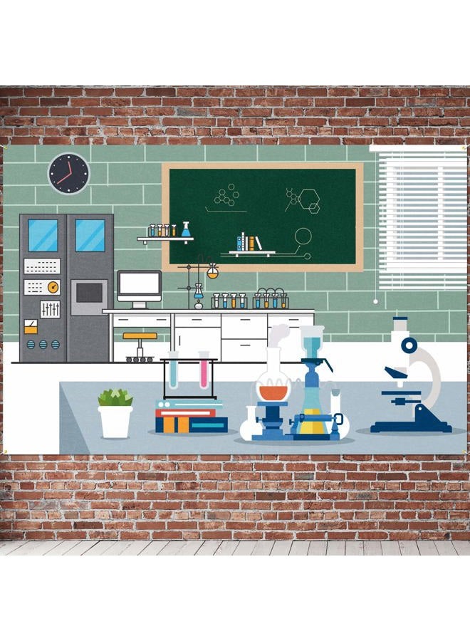PAKBOOM Science Lab Laboratory Scene Backdrop Banner - VBS Birthday Party Decorations Photo Booth Supplies - 3.9 x 5.9ft - Image 1