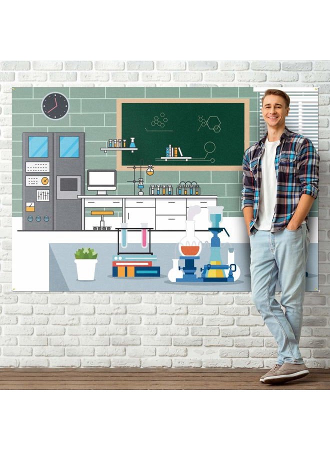 PAKBOOM Science Lab Laboratory Scene Backdrop Banner - VBS Birthday Party Decorations Photo Booth Supplies - 3.9 x 5.9ft - Image 5