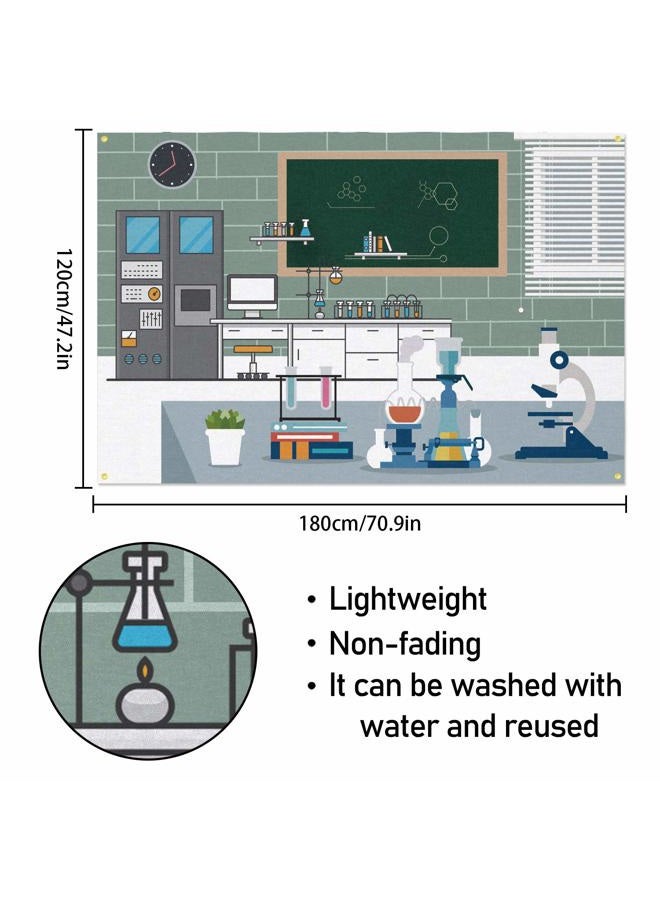 PAKBOOM Science Lab Laboratory Scene Backdrop Banner - VBS Birthday Party Decorations Photo Booth Supplies - 3.9 x 5.9ft - Image 2