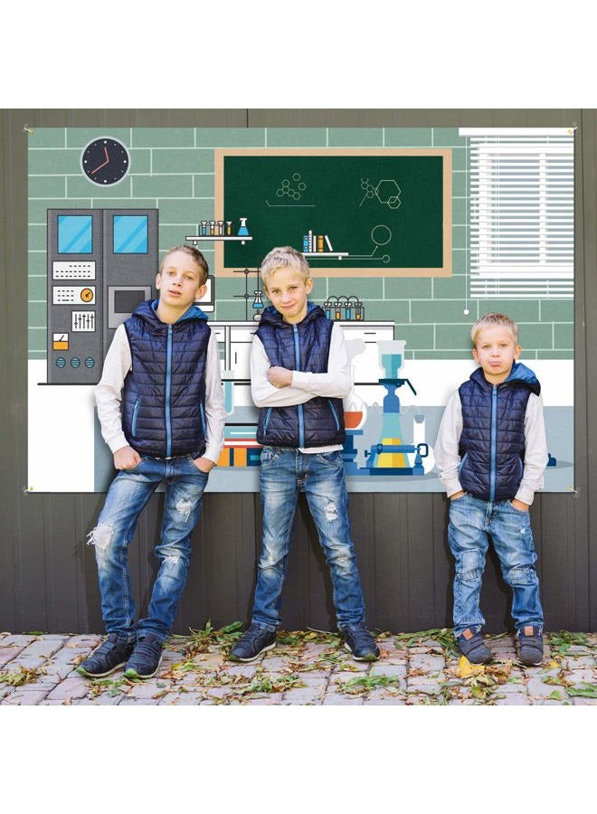 PAKBOOM Science Lab Laboratory Scene Backdrop Banner - VBS Birthday Party Decorations Photo Booth Supplies - 3.9 x 5.9ft - Image 4