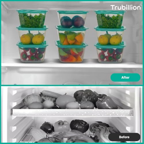 TRUBILLION CrystalFresh Set of 6 Fridge Storage Containers with Lids 1100ml Freezer Safe BPA Free Food Grade Stackable Transparent Boxes for Vegetables Fruits Snacks Kitchen Made in India - Image 5