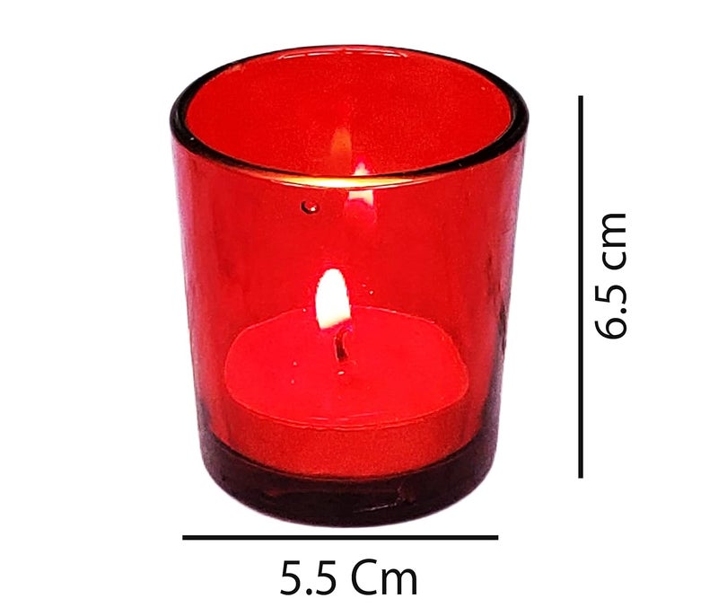 Pure Source India Multicolor Glass Votive Tealight Candle Holders - Living Room Side Table Home Decoration (Glass, Pack of 12 - Image 3