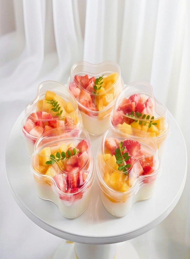 TOFLEN 5 oz Heart Shaped Dessert Cups with Lids and Spoons 150 Pcs | Serves 50 | Mini Plastic Dessert Shooter Cups for Parfait, Cheesecake, Mousse, Appetizers, Jello Shot and Puddings - Image 5