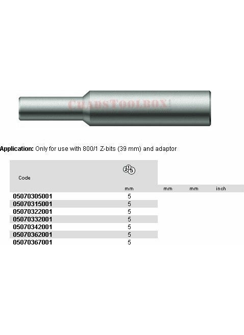 Wera 803 Finder Bit 10.5 x 6.5mm 05070362001 