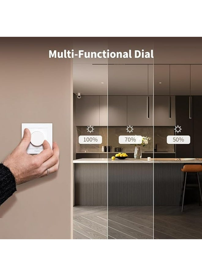 أكارا مفتاح التعتيم Aqara H2 EU، بروتوكول Thread/Zigbee، مفتاح محايد 2 في 1، مفتاح واحد، 200 واط، لمصابيح LED/CFL/المتوهجة/الهالوجين/ELV القابلة للتعتيم، يدعم Apple وGoogle وMatter، أبيض - Image 3