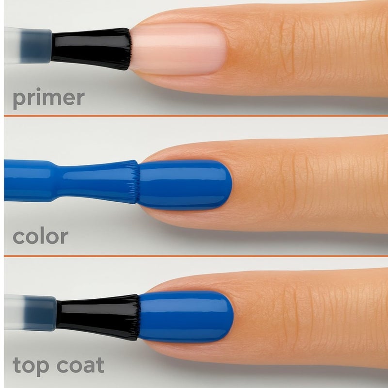 Sally Hansen Miracle Gel Salon Quality Nail Polish | Gel-Like Formula, Two-Step System, No UV Light Needed, Long Lasting | Sheer, Glossy | 628 It's Sherbert Day | Blue Nail Polish - Image 3