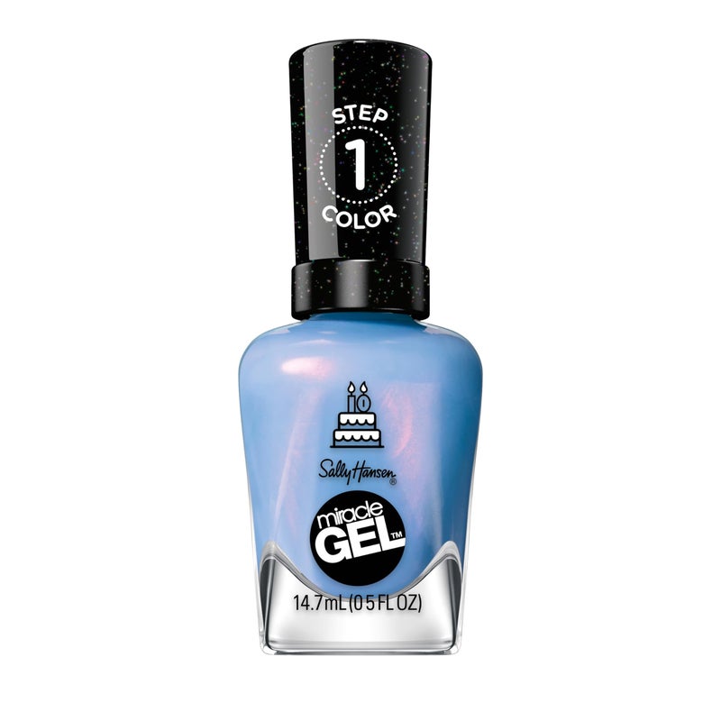 Sally Hansen Miracle Gel Salon Quality Nail Polish | Gel-Like Formula, Two-Step System, No UV Light Needed, Long Lasting | Sheer, Glossy | 628 It's Sherbert Day | Blue Nail Polish - Image 1