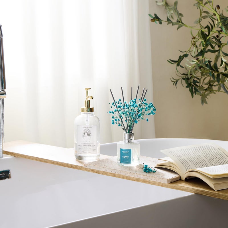 Airkeep Reed Diffuser Set,3.38 fl oz (100 ml) - Ocean Mist&Sea Salt Oil Diffusers with 8 Reed Sticks,Home Fragrance Reed Diffuser for Bathroom Shelf Decor - Image 5