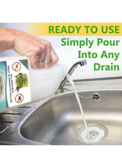 Natural Armor Fruit Fly & Drain Fly Killer - Simple Commercial Drain Gel Treatment – Eliminates Gross Fruit Flies, Drain Flies, Sewer Flies & Gnat Infestations From Any Drain. Fast & Easy - 1 Gallon (128 Ounces)  - Image 3