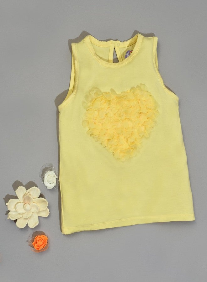 Mi Arcus Yellow Sleeveless T Shirt Tank Top for Baby Girls Kids 3-4 Years - Image 2