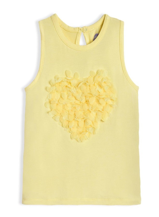 Mi Arcus Yellow Sleeveless T Shirt Tank Top for Baby Girls Kids 3-4 Years - Image 1