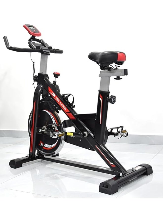 Bike For Home Cardio And Strength Training Workouts With Height Adjustable And Water Bottle Holder, Exercise Bike, Red - Image 3