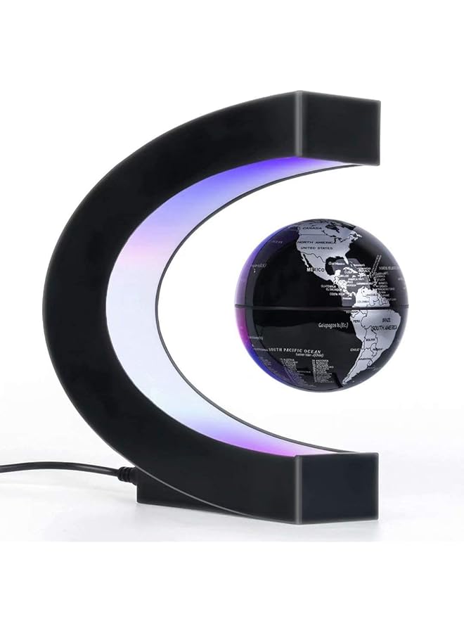 Magnetic Levitation Floating World Map Globe With Led Light Cool Gadgets Decor Fixture Floating Globes And Shade Antigravity Cool Tech Gifts For Home Office Desk Decoration And Teaching Black