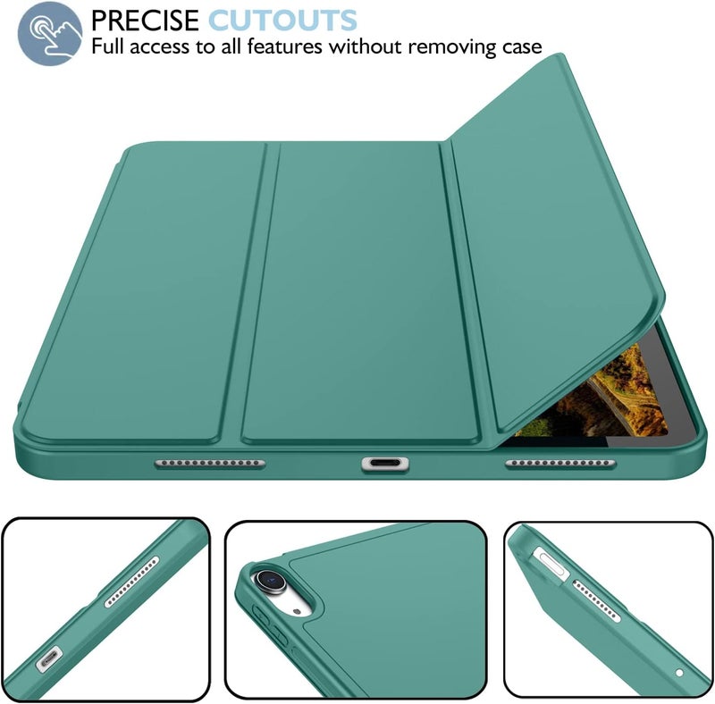 iMieet iPad Air 11 Inch Case M3(2025) / M2 (2024), iPad Air 5th/4th Generation Case 2022/2020 10.9 Inch with Pencil Holder,Trifold Stand Smart Case with Soft TPU Back(Forest Green) - Image 4