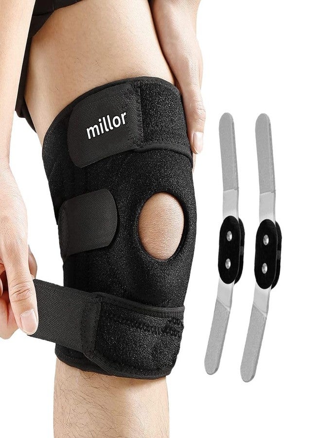 MILLOR Open Patella Hinged Knee Immobilizer Brace for Joint Pain Relief - Adjustable Knee Cap Support for Men and Women, Universal Size, Ideal for Injury Recovery and Comfort, Universal, Single - Image 1