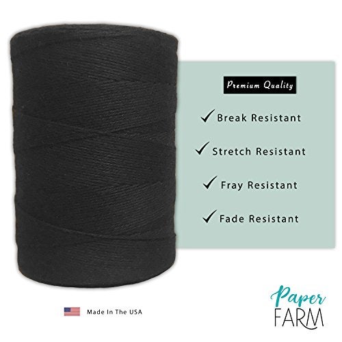 Paper Farm Durable Loom Warp Thread (Black), One Spool, 8/4 Warp Yarn (800 Yards), Perfect for Weaving: Carpet, Tapestry, Rug, Blanket or Pattern - Warping Thread for Any Loom - Image 2