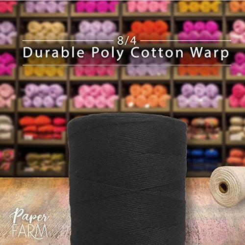 Paper Farm Durable Loom Warp Thread (Black), One Spool, 8/4 Warp Yarn (800 Yards), Perfect for Weaving: Carpet, Tapestry, Rug, Blanket or Pattern - Warping Thread for Any Loom - Image 3