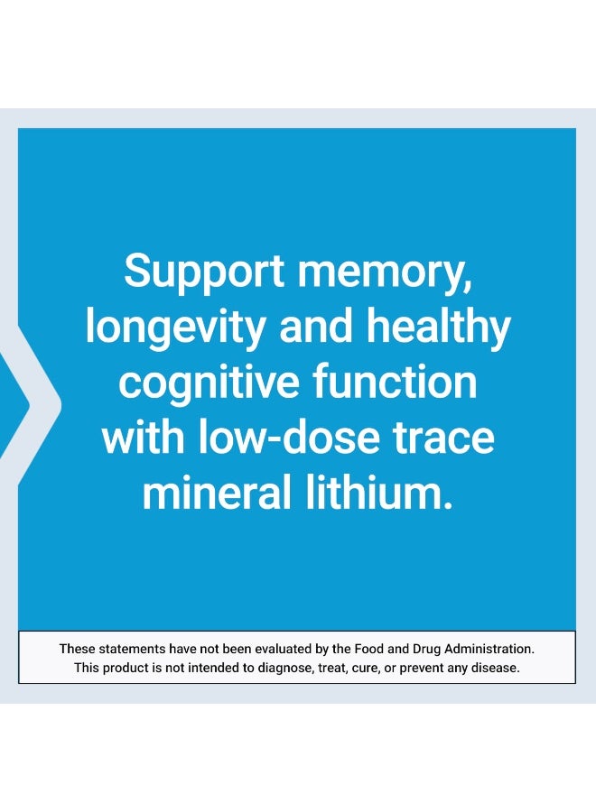 Life Extension Lithium, 1000 mcg – Lithium Orotate – Helps Maintain Cognitive Function u0026 Memory – Low-Dose Formula – Non-GMO, Gluten-Free, Vegetarian – 100 Capsules - Image 4