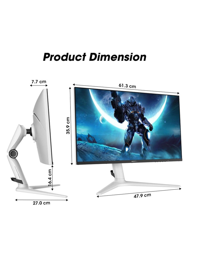 KOORUI - KOORUI GN10 Gaming Monitor, 27" QHD Mini-LED VA Display, 240Hz Refresh Rate, 1ms Response Time, Ergonomic Stand, HDR 1000, Crosshair Function, 1.07B Display Color, White | GN10 - Image 1