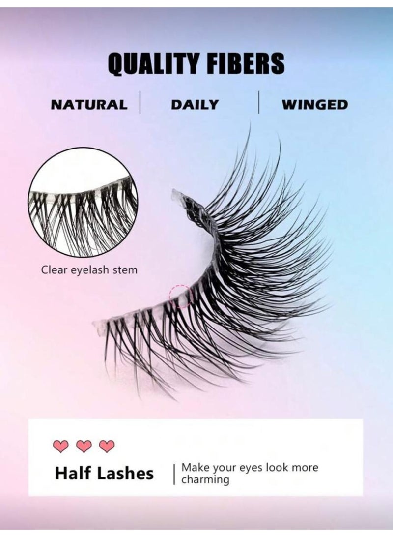 Shein Pairs of natural transparent false eyelashes for half the eye - Image 2