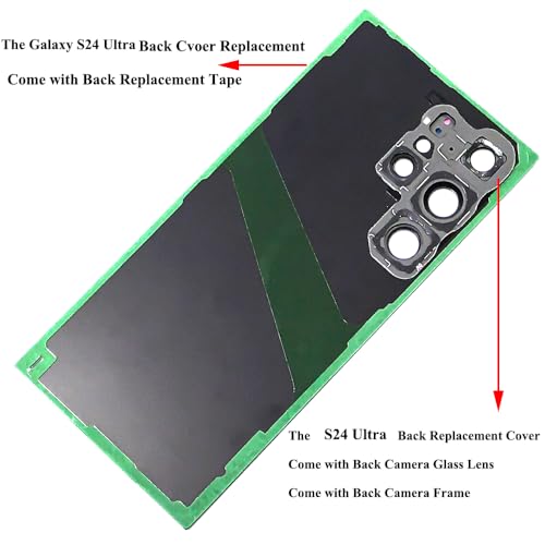 Bestdealing Galaxy S24 Ultra Back Cover Replacement S928U S24 Ultra 5G S928 Back Glass Door for Samsung Galaxy S24 Ultra 2024 6.8" SM-S928U S24U Rear Housing Repair Part (Titanium Black) - Image 4