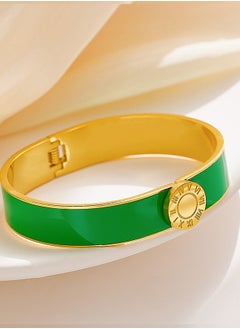 Green colored enamel bracelet