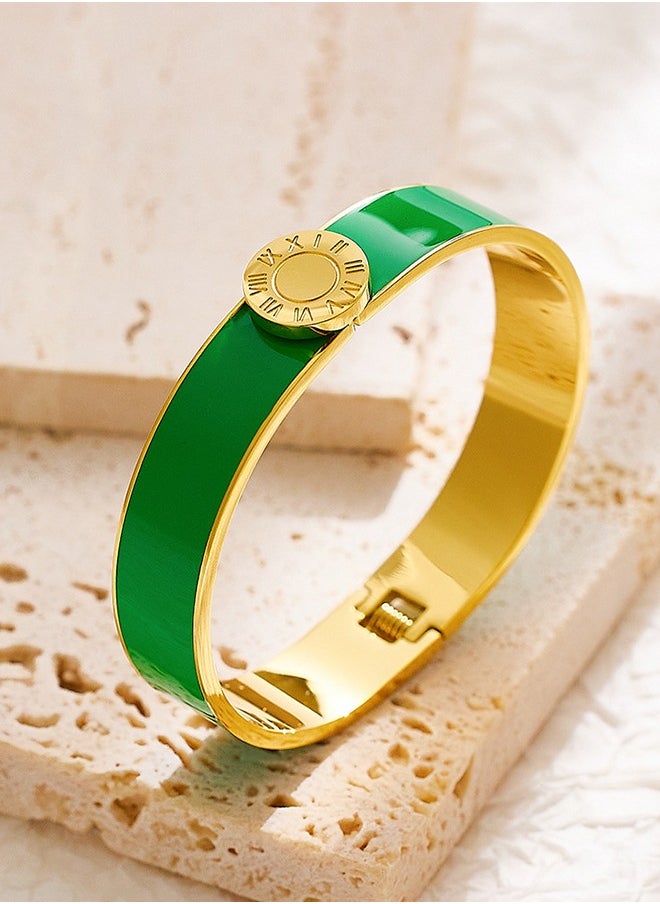 Generic - Green colored enamel bracelet - Image 1