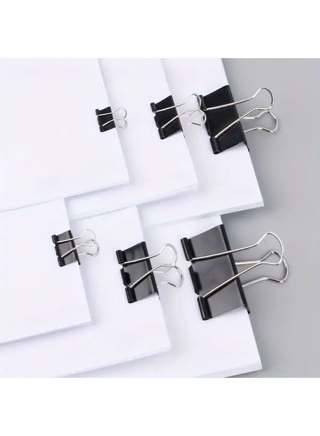 Black Metal Long Tail Clips 40pcs 19mm Professional Folder For Documents - Image 2