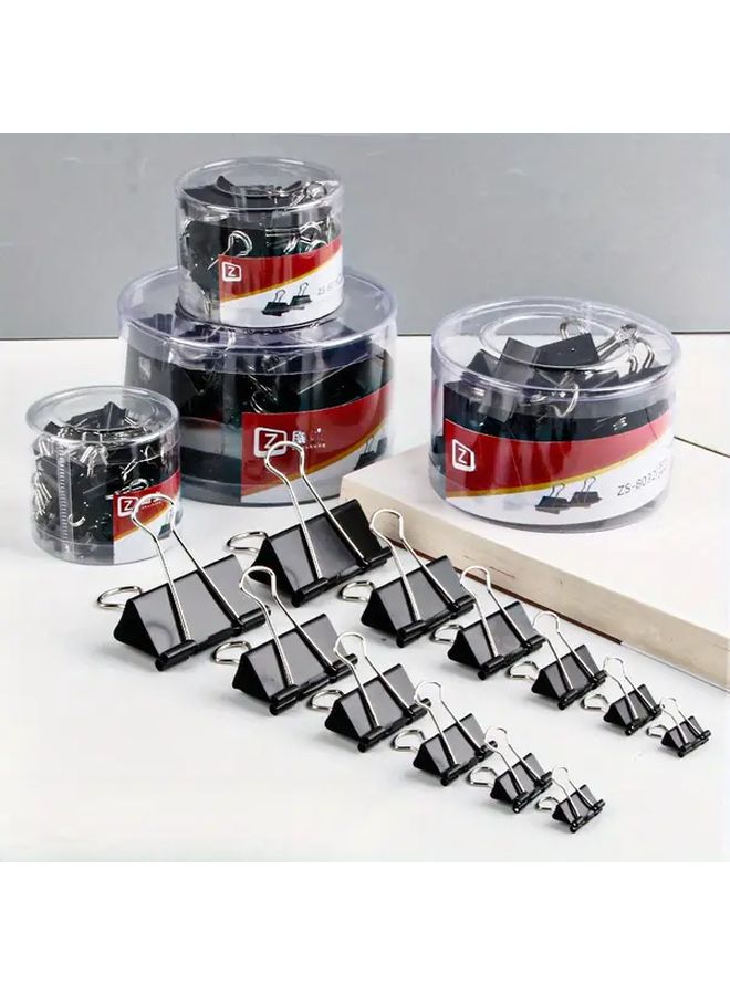 Black Metal Long Tail Clips 40pcs 19mm Professional Folder For Documents - Image 1