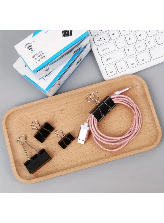 Black Metal Long Tail Clips 40pcs 19mm Professional Folder For Documents - Image 3