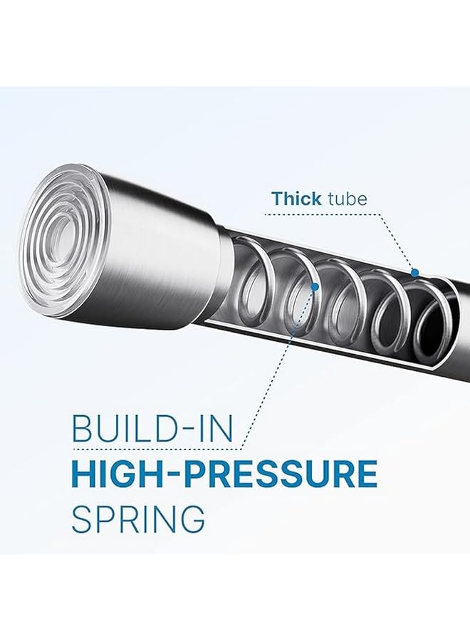 إنترديزاين قضيب ستارة ثابت التوتر للحمام مصنوع من الفولاذ المقاوم للصدأ المصقول كبير: 50 87 بوصة - Image 2