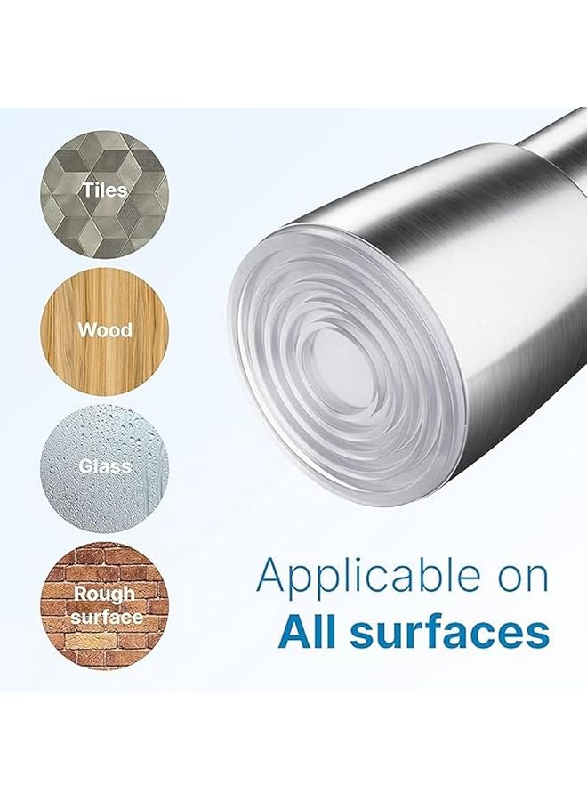 إنترديزاين قضيب ستارة ثابت التوتر للحمام مصنوع من الفولاذ المقاوم للصدأ المصقول كبير: 50 87 بوصة - Image 3